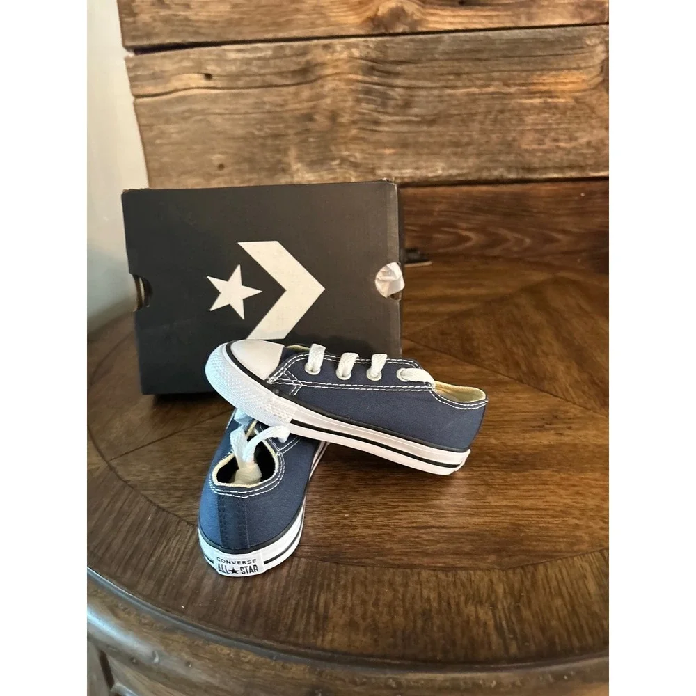 Converse Chuck Taylor All Star Ox Infant Navy Blue Low Top Sneakers 7J237 Size 7